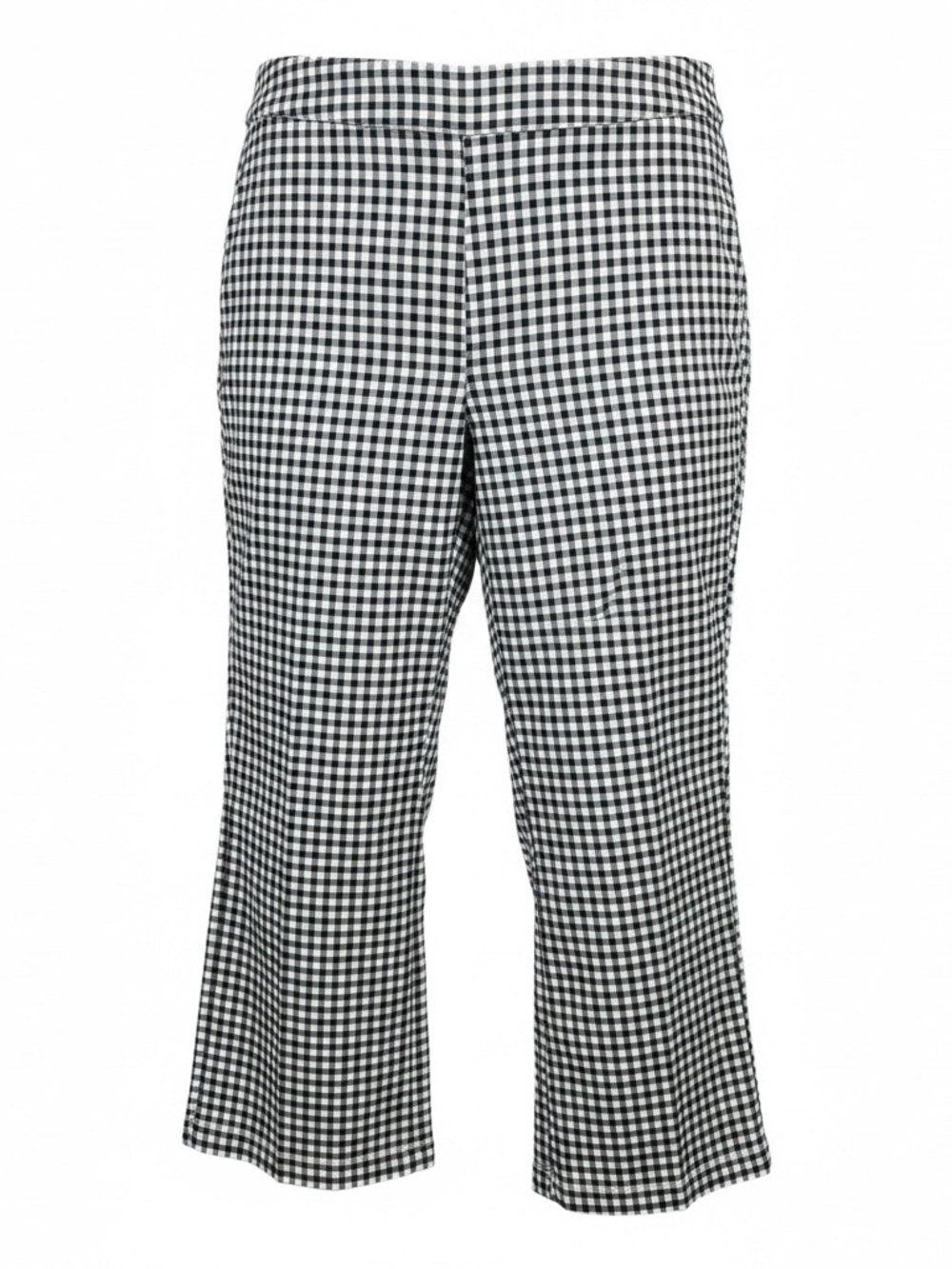 Ladies Sz Large Black & White Gingham Capris